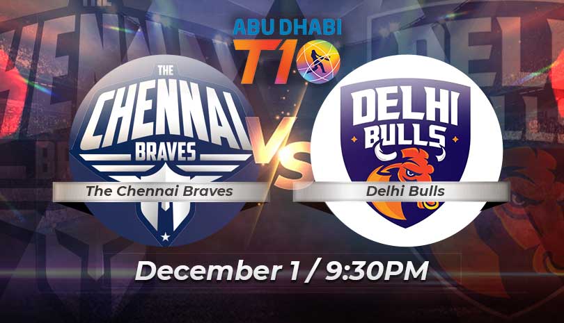 Abu Dhabi T10 2021-22 the Chennai Braves vs Delhi Bulls Match 30 Team News, Preview and Prediction