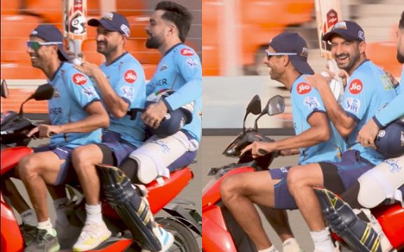 आईपीएल 2023: फाइनल से पहले Gt कोच नेहरा को सूझी मस्ती, राशिद-मोहित के साथ निकल पड़े स्टेडियम की सैर पर