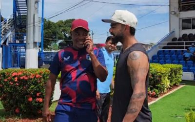 ওয়েস্ট ইন্ডিজের বিরুদ্ধে নামার আগে ব্রায়ান লারার সঙ্গে সাক্ষাত বিরাট কোহলির