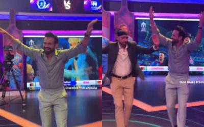 আফগানিস্তানের জয়ের পর স্টুডিওতেই নাচে মাতলেন ইরফান পাঠান ও হরভজন সিং