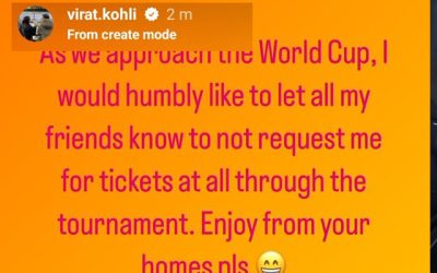 বিশ্বকাপ শুরুর আগে টিকিটের আবদার তাঁর কাছে না করার বার্তা বিরাট কোহলির