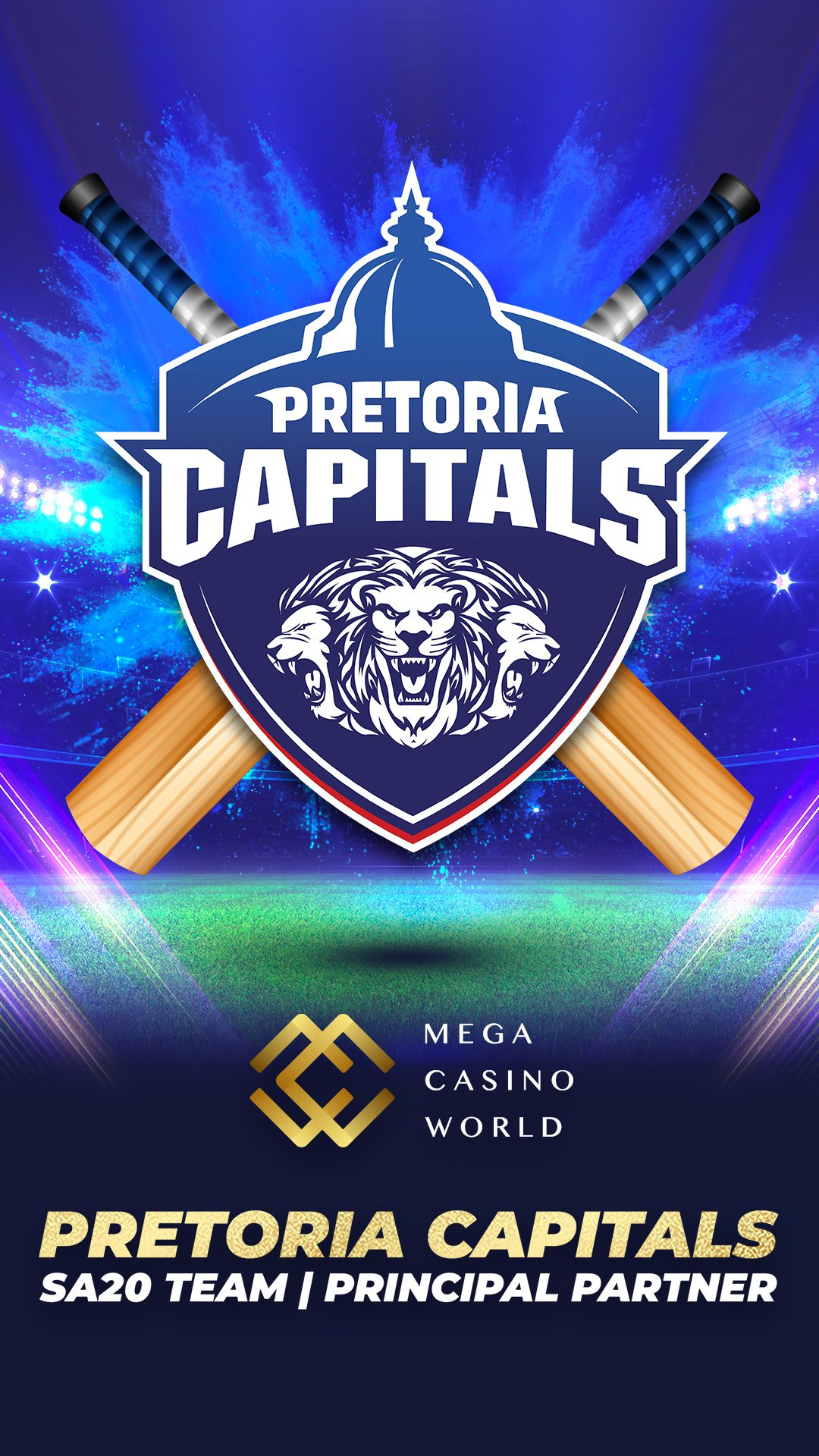 Pretoria Capitals announce Mega Casino World as Principal Partner for Season Two of SA20