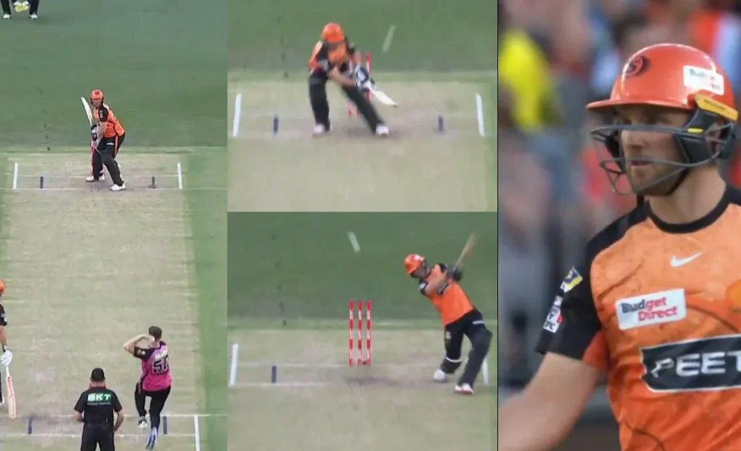 WATCH: Laurie Evans blasts 28 runs in a single over against Hayden Kerr in BBL|13