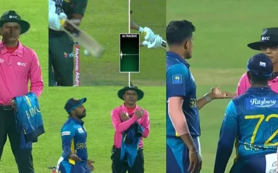 BAN vs SL [WATCH]: Controversy erupts after 3rd umpire overturn Soumya Sarkar’s dismissal despite a spike on ultra-edge in 2nd T20I