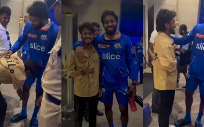 IPL 2024 [WATCH]: A die-hard fan of MI skipper Hardik Pandya touches his feet in a heartwarming gesture