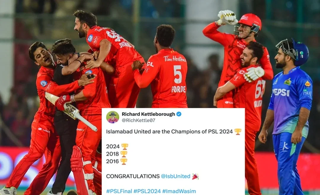 Twitter reactions: Islamabad United lift PSL 2024 trophy after defeating Multan Sultans in a last-ball thriller