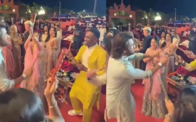 WATCH: MS Dhoni plays dandiya with former CSK teammate Dwayne Bravo at Anant Ambani’s pre-wedding bash