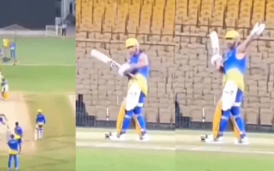 WATCH: MS Dhoni practices his trademark ‘Helicopter’ shot ahead of CSK’s opening match against RCB in IPL 2024