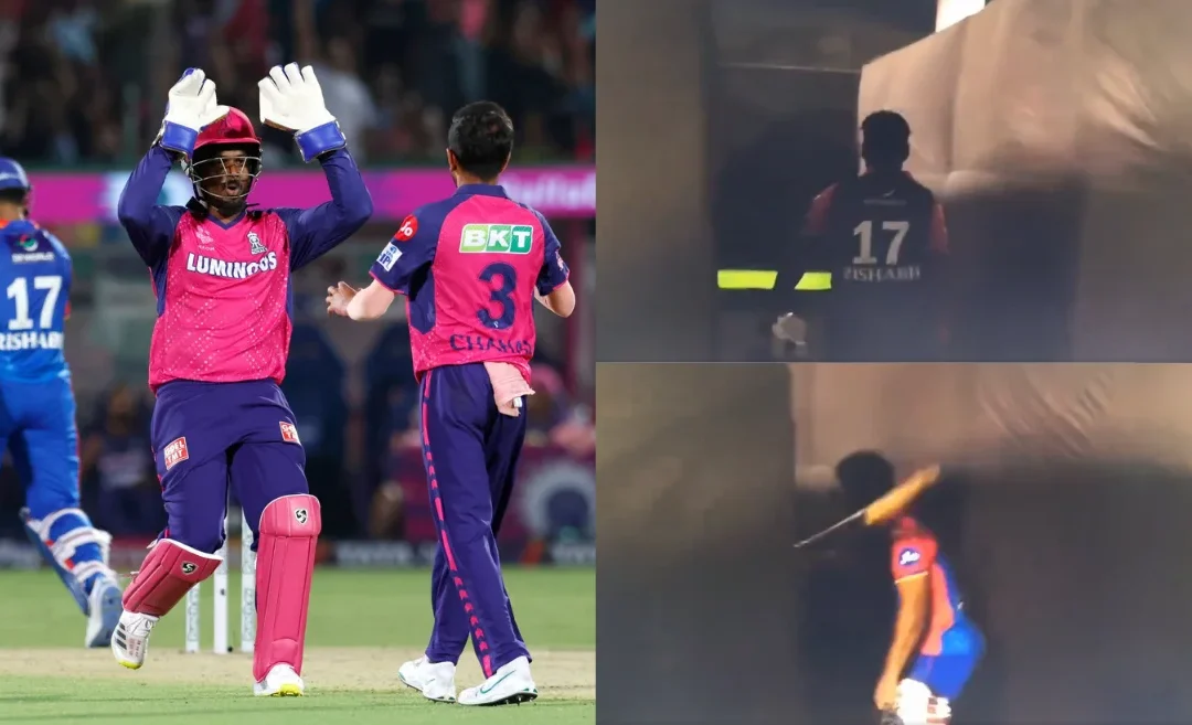 IPL 2024 [WATCH]: Rishabh Pant throws his bat in anger after falling prey to Yuzvendra Chahal in RR vs DC clash