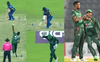 BAN vs SL [WATCH]: Shoriful Islam teases Angelo Mathews with ‘timed-out’ celebration after dismissing Avishka Fernando in the 1st T20I