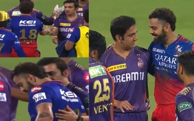 WATCH: Virat Kohli, Gautam Gambhir shake hands and hug each other during RCB vs KKR clash | IPL 2024