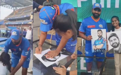 IPL 2024 [WATCH]: A female fan meets Rohit Sharma at Wankhede Stadium; touches feet of the former MI skipper