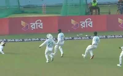 BAN vs SL [WATCH]: Five Bangladesh fielders run after the ball; fans come up with hilarious reactions