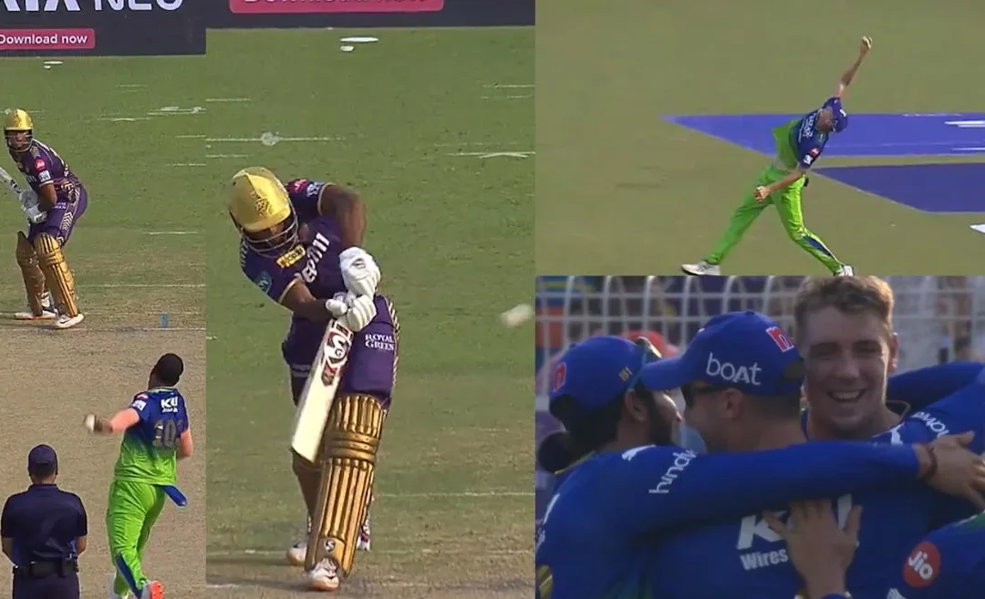 KKR vs RCB [WATCH]: Cameron Green takes a sublime one handed catch to dismiss Angkrish Raghuvanshi | IPL 2024