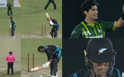 PAK vs NZ [WATCH]: Naseem Shah’s brutal yorker uproots the middle stump of Tim Robinson in the 3rd T20I