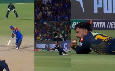 [WATCH]: Rashid Khan takes a spectacular catch to dismiss Shai Hope in DC vs GT clash at IPL 2024