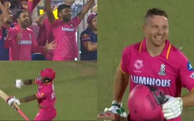 WATCH: Shimron Hetmyer and RR’s dugout erupts in joy as Jos Buttler reaches his hundred against RCB with a dramatic six | IPL 2024