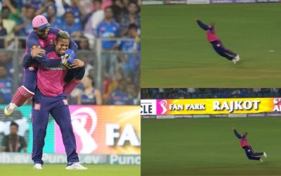 IPL 2024 [WATCH]: Shimron Hetmyer grabs a flying stunner to dismiss Piyush Chawla in MI vs RR clash