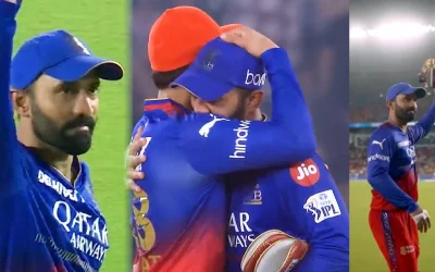 WATCH: Retiring Dinesh Karthik gets ‘Guard of honour’, hugs Virat Kohli after RCB’s elimination from IPL 2024