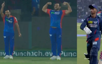 WATCH: Gulbadin Naib flexes his muscles after taking a spectacular catch of Ayush Badoni | DC vs LSG, IPL 2024