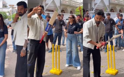 WATCH: KL Rahul plays gully cricket; bats left-handed | IPL 2024