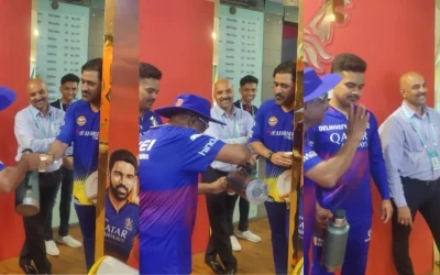 IPL 2024 [WATCH]: RCB warmly greets CSK veteran MS Dhoni with a cup of tea in their dressing room