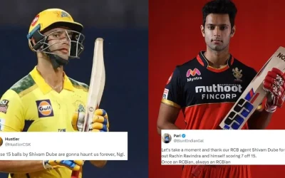 IPL 2024: Fans brutally troll Shivam Dube after his flop show with the bat in RCB vs CSK clash