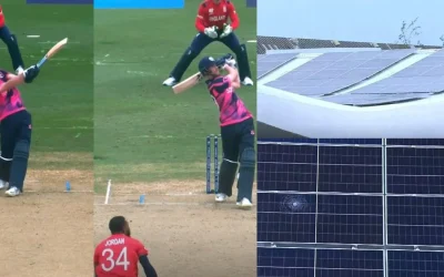 T20 World Cup 2024 [WATCH]: Michael Jones’ monstrous hit shatters solar panel roof during ENG vs SCO clash