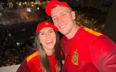 Cameron Green celebrates Spain’s Euro 2024 victory with his girlfriend Emily Redwood