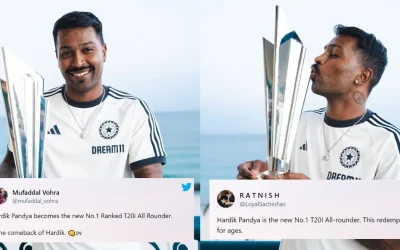 Fans lavish praise on Hardik Pandya as he becomes No. 1 all-rounder in ICC T20I Rankings