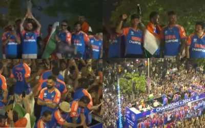 WATCH: Sea of fans cheer T20 World Champion Indian team in their victory parade at Marine Drive