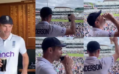 WATCH: James Anderson drinks a pint of beer in Lord’s balcony after retirement from international cricket