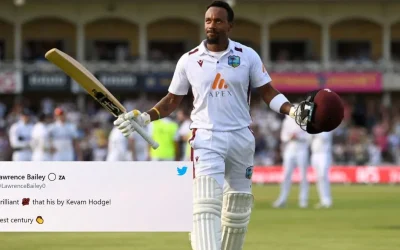 ENG vs WI: Fans laud Kevam Hodge for his sensational maiden century on Day 2 of the Trent Bridge Test