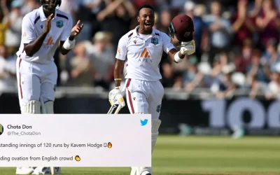 Netizens react as Kavem Hodge’s maiden ton leads West Indies’ fightback on Day 2 of the Trent Bridge Test against England