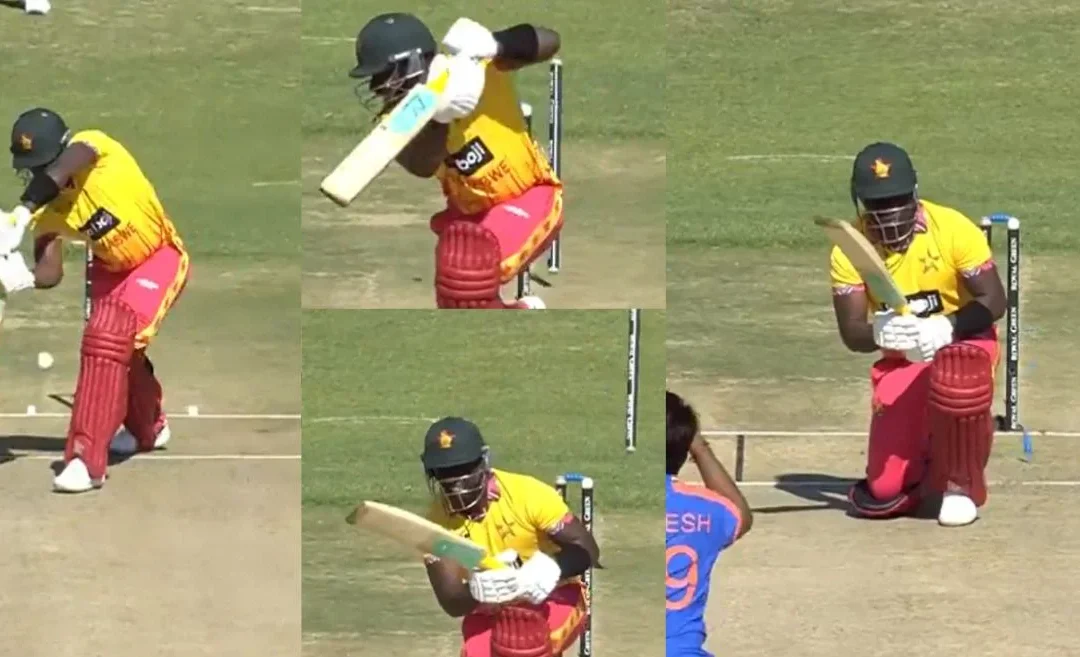WATCH: Mukesh Kumar bowls a sharp in-swinger to send Innocent Kaia’s leg-stump for a walk in ZIM vs IND 1st T20I