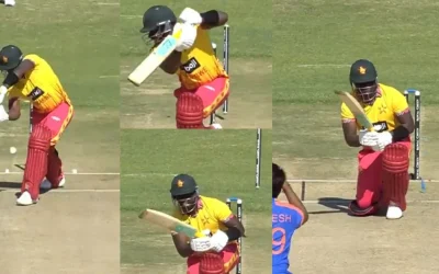 WATCH: Mukesh Kumar bowls a sharp in-swinger to send Innocent Kaia’s leg-stump for a walk in ZIM vs IND 1st T20I