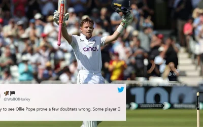 Fans react as England star Ollie Pope hits a splendid century in the Trent Bridge Test against West Indies