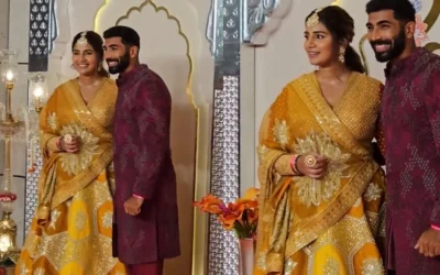 WATCH: Jasprit Bumrah and his wife Sanjana Ganesan capture attention at Anant Ambani and Radhika Merchant’s wedding