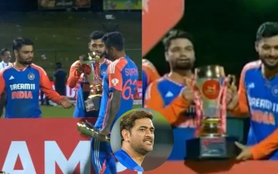 SL vs IND [WATCH]: Suryakumar Yadav follows MS Dhoni’s legacy, hands over trophy to Riyan Parag and Rinku Singh