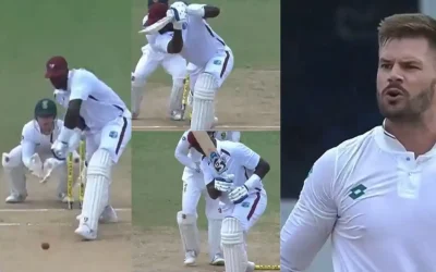 WI vs SA [WATCH]: Aiden Markram gives an animated send-off to Jason Holder during Day 4 of the first Test