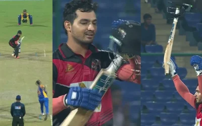 WATCH: Anuj Rawat brings out Chris Gayle’s iconic celebration after smashing a ton in DPL 2024