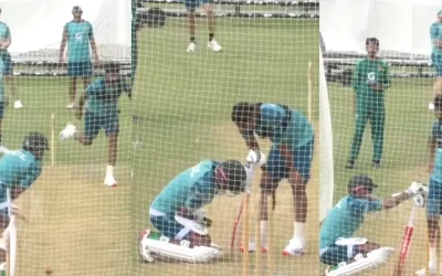 WATCH: Babar Azam gets hit by Khurram Shahzad’s delivery during Pakistan’s net session ahead of Bangladesh Test series