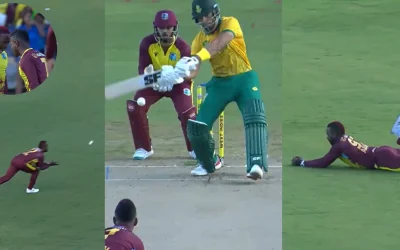 WI vs SA [WATCH]: Fabian Allen takes a stunning catch to dismiss Reeza Hendricks in a rain-affected third T20I