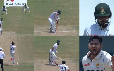 PAK vs BAN [WATCH]: Khurram Shahzad claims Najmul Hossain Shanto with a peach for his maiden home Test wicket | Day 3, 1st Test