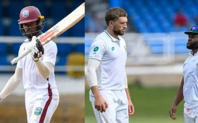 Alick Athanaze’s fightback helps West Indies earn a draw against South Africa in the first Test