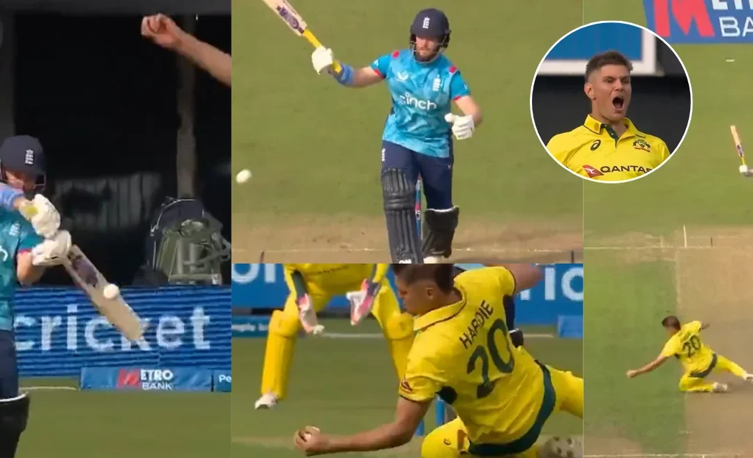 ENG vs AUS [WATCH]: Aaron Hardie pulls off a stunning caught-and-bowled to dismiss Ben Duckett in the second ODI