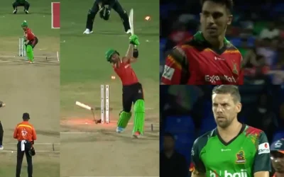 CPL 2024 [WATCH]: Anrich Nortje delivers a thunderous ball to uproot Rahmanullah Gurbaz’s off-stump