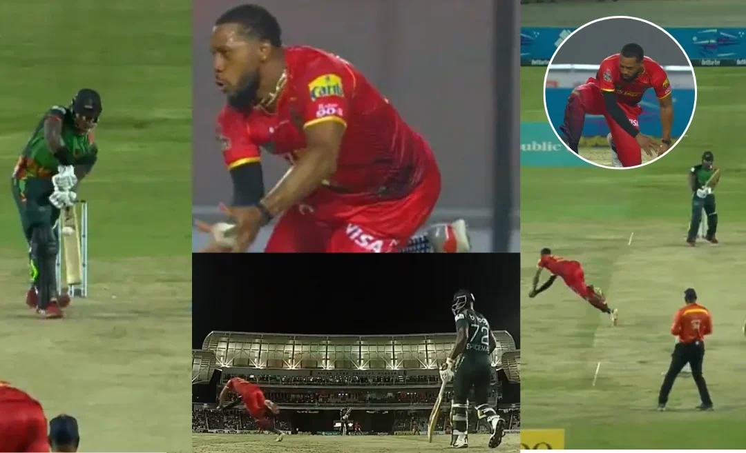 WATCH: Chris Jordan’s incredible caught-and-bowled to dismiss Kyle Mayers in CPL 2024