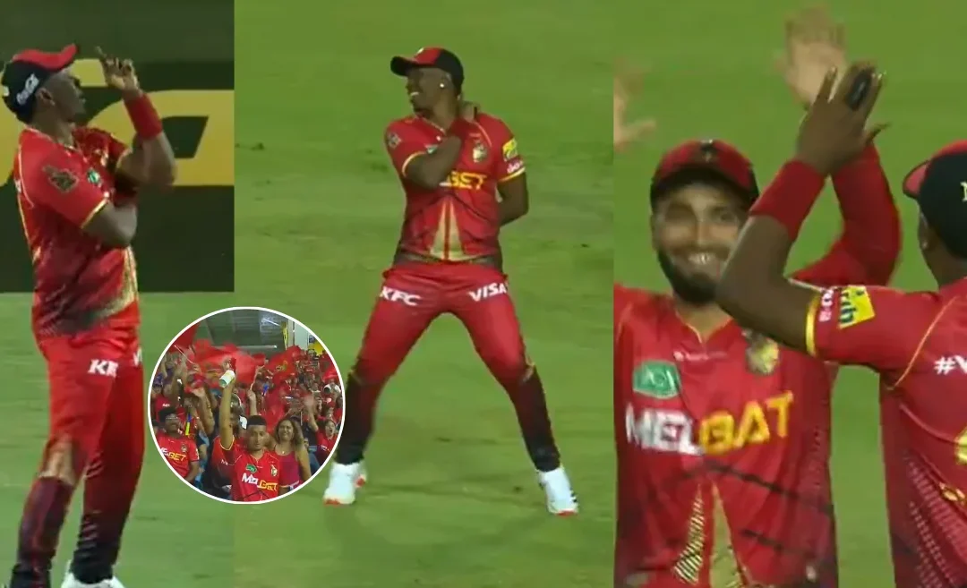 WATCH: Dwayne Bravo’s special dance moves after taking the catch of Evin Lewis in CPL 2024