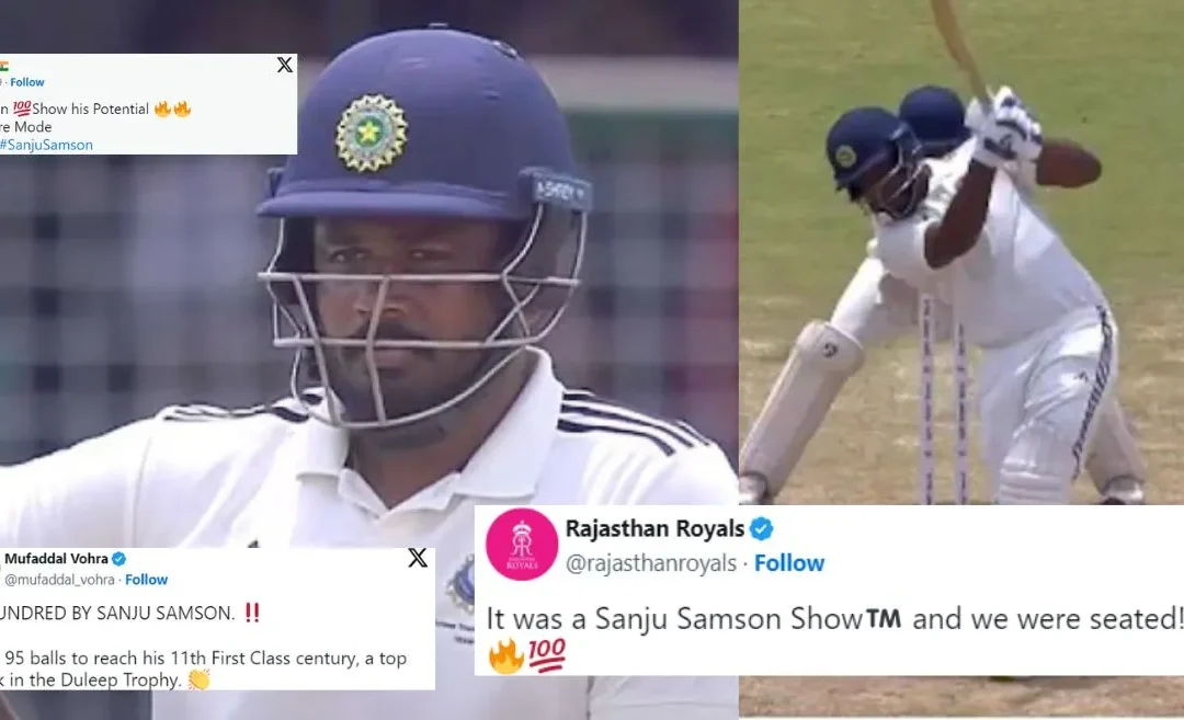 Fans react as Sanju Samson shines with a maiden century in Duleep Trophy 2024